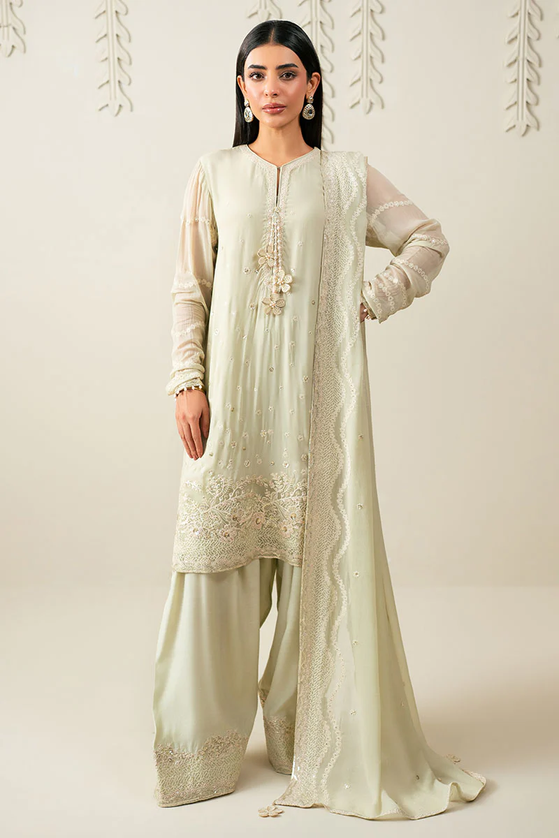 MINTY PALE -3PC (SHIRT, TROUSER & DUPATTA)