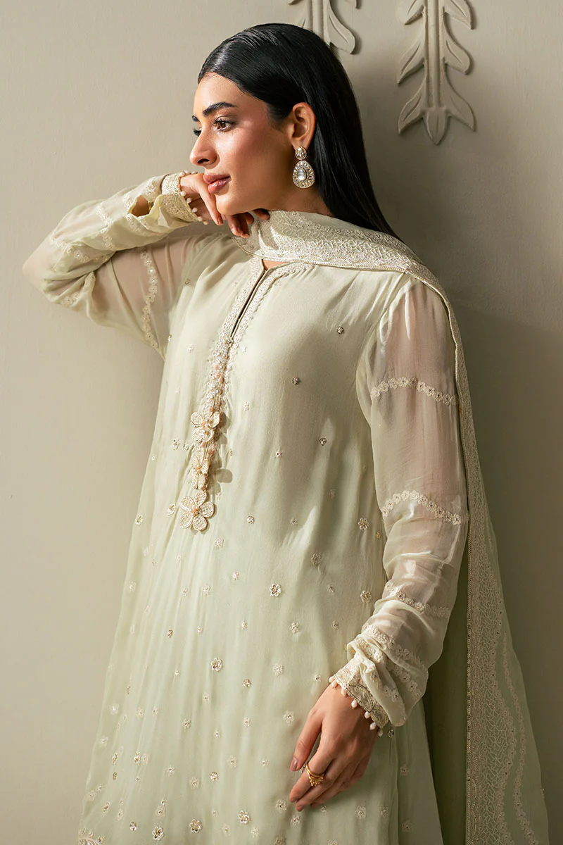 MINTY PALE -3PC (SHIRT, TROUSER & DUPATTA) - Image 4