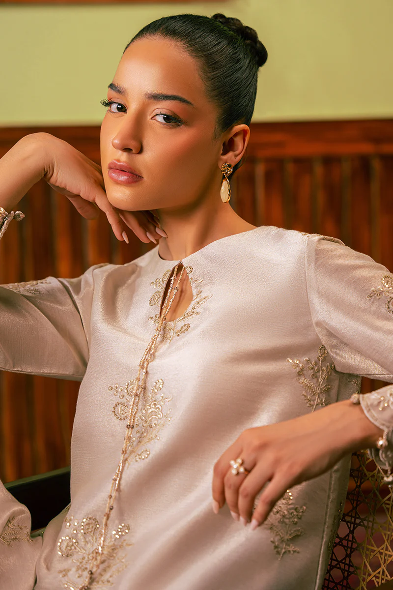 MISTY DOVE-4 PIECE EMBROIDERED ZARI SUIT - Image 6