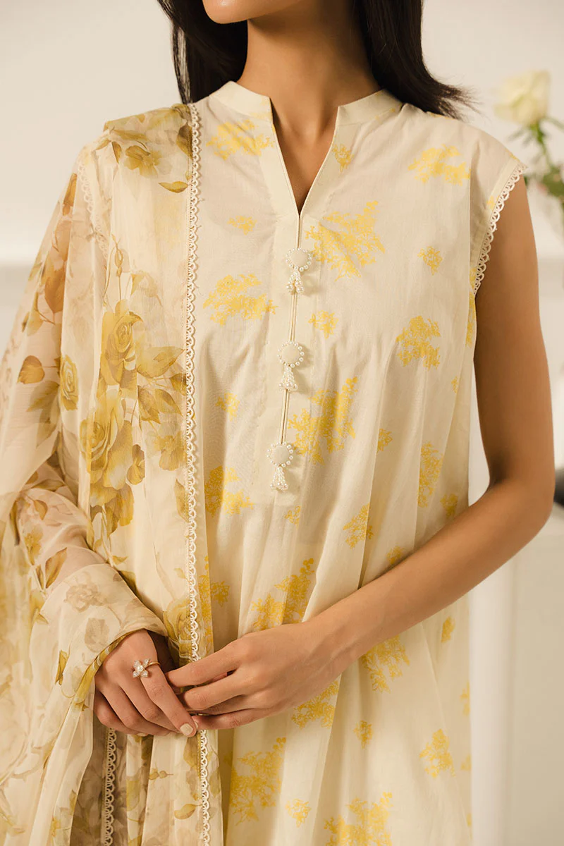 MUSTARD MELODY-3 PC PRINTED LAWN SUIT - Image 2