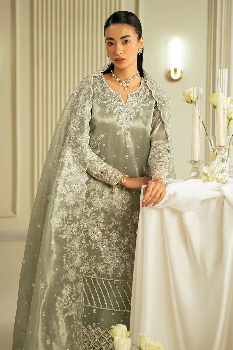MUTED MIRAGE-3PC TISSUE EMBROIDERED PRET - Image 5