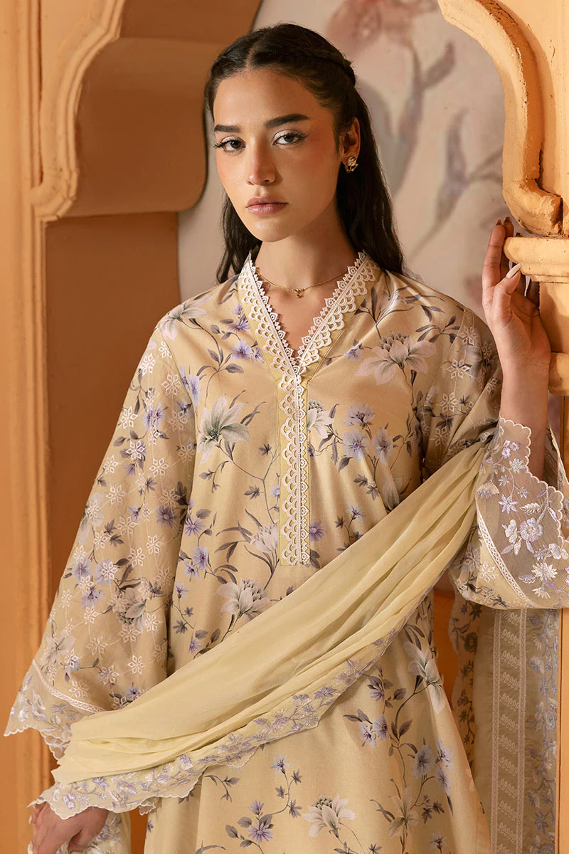 OLIVE MUSE-3PC PRINTED LAWN SUIT - Image 3