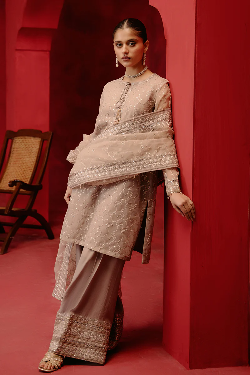 OPULENCE TINT-4 PIECE ORGANZA EMBROIDERED SUIT - Image 6