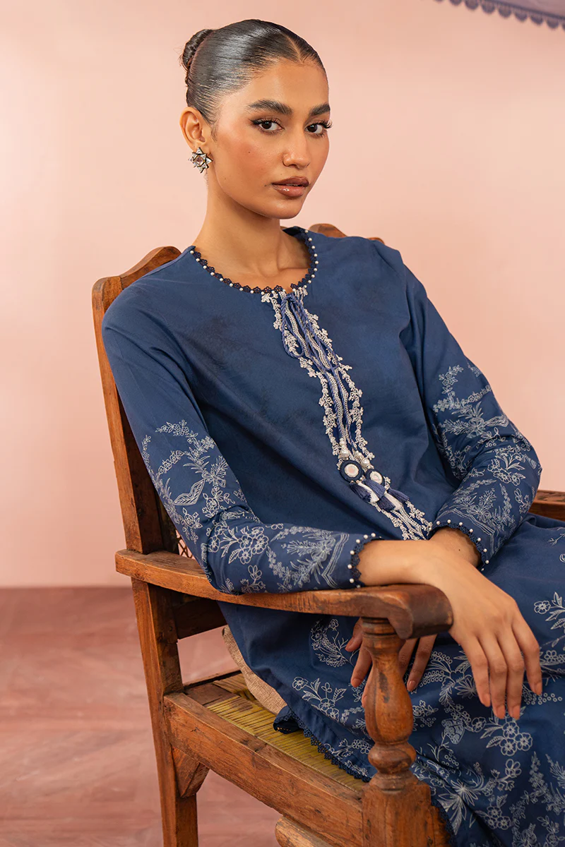 ORNATE BLUE-3 PC (SHIRT, DUPATTA & TROUSER) - Image 4