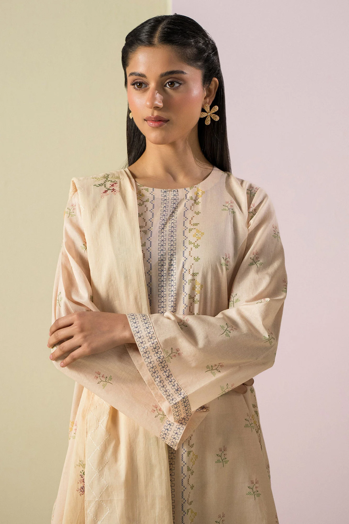 PASTEL THREADS -2PC (SHIRT & DUPATTA) - Image 4