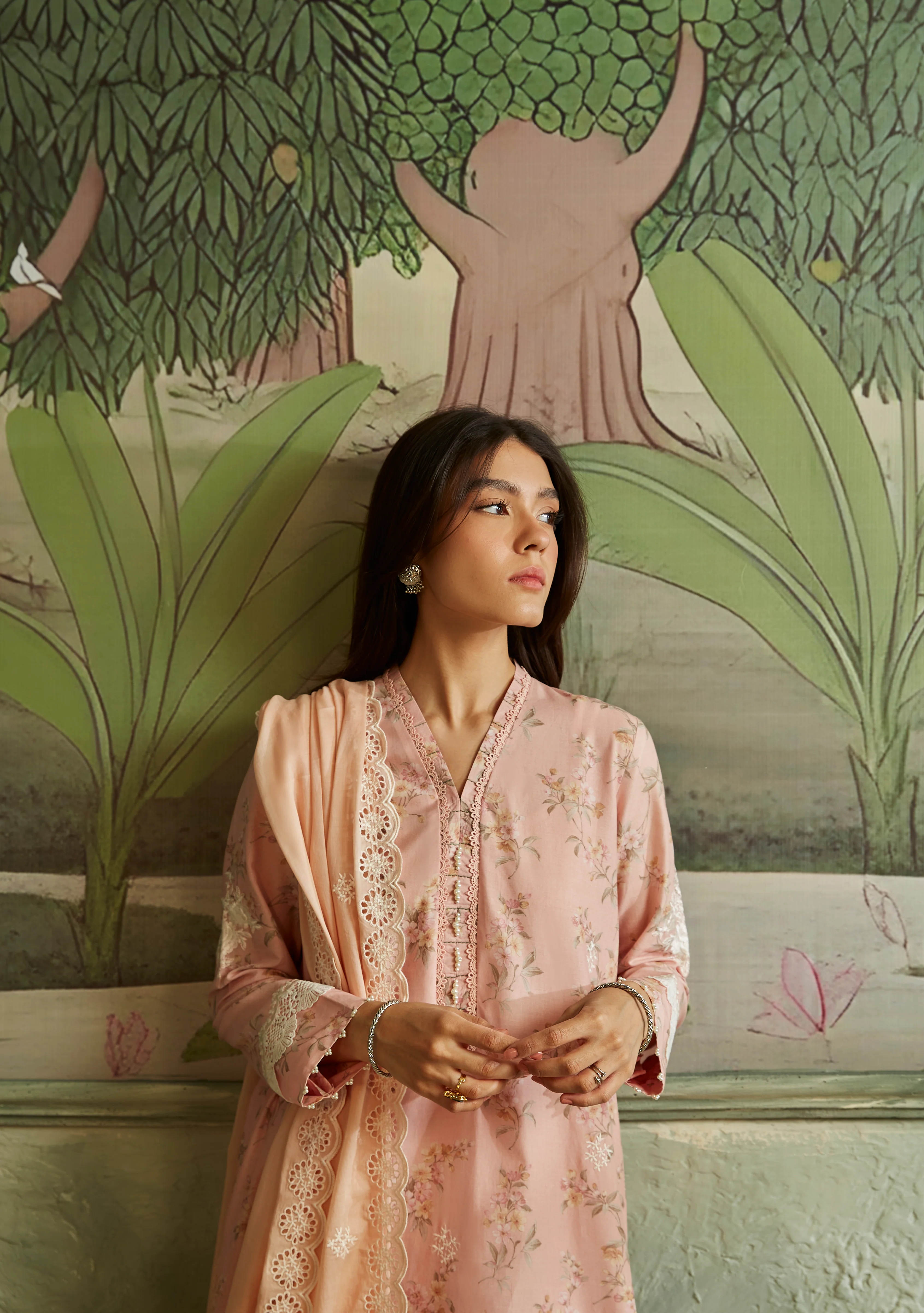 PEACH AMBER-3PC (SHIRT, DUPATTA & TROUSER) - Image 3