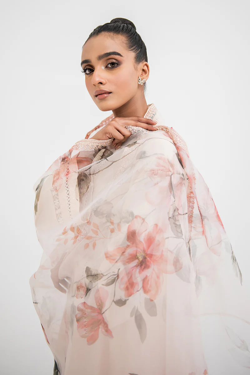 PEACH FLORISTA-2PC (SHIRT & DUPATTA) - Image 6