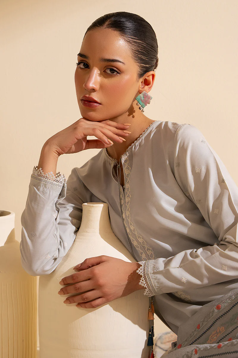 PEARL BLUE-2 PIECE (SHIRT & DUPATTA) - Image 6