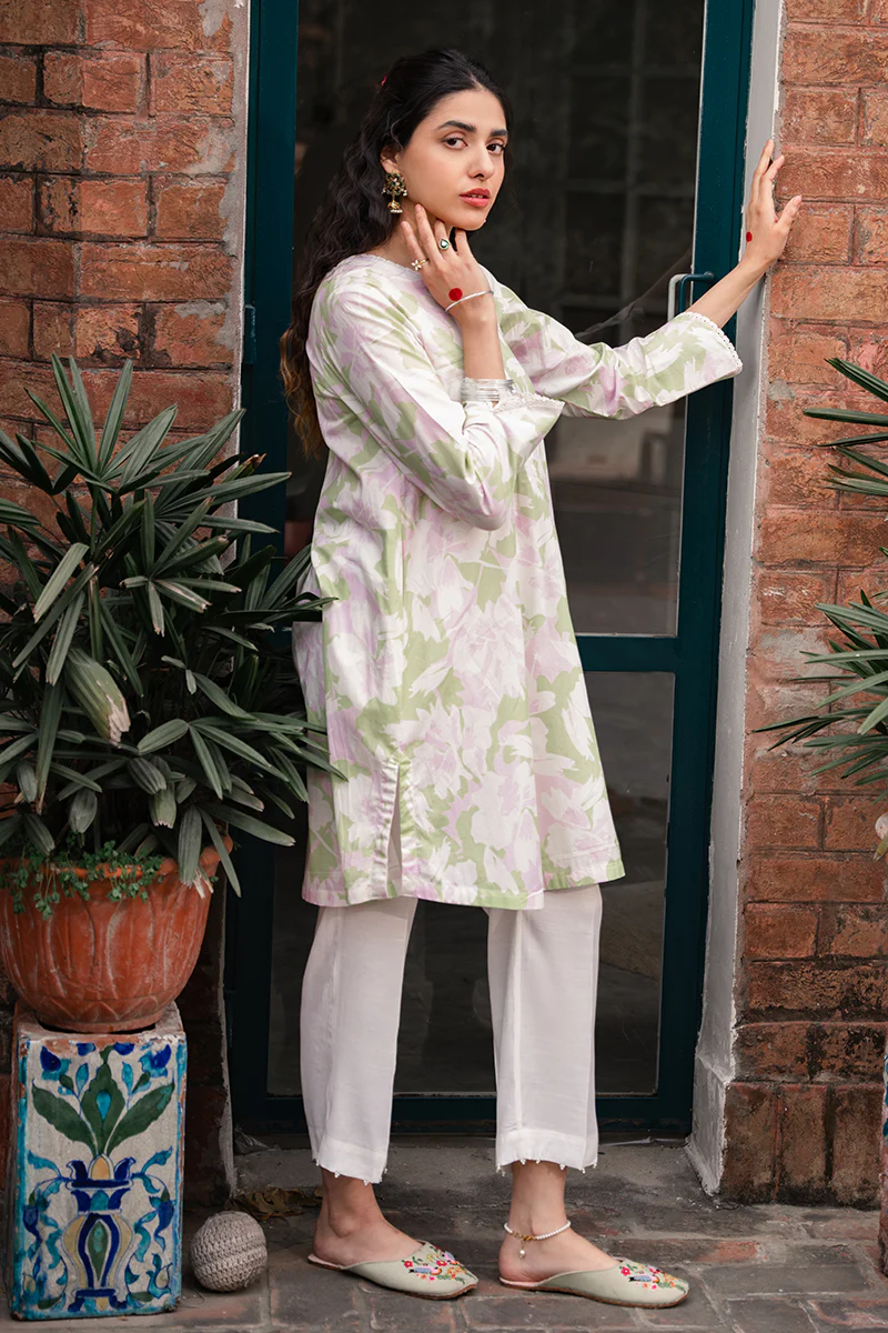 PISTACHIO PINK PRINTED LAWN SHIRT - Image 3