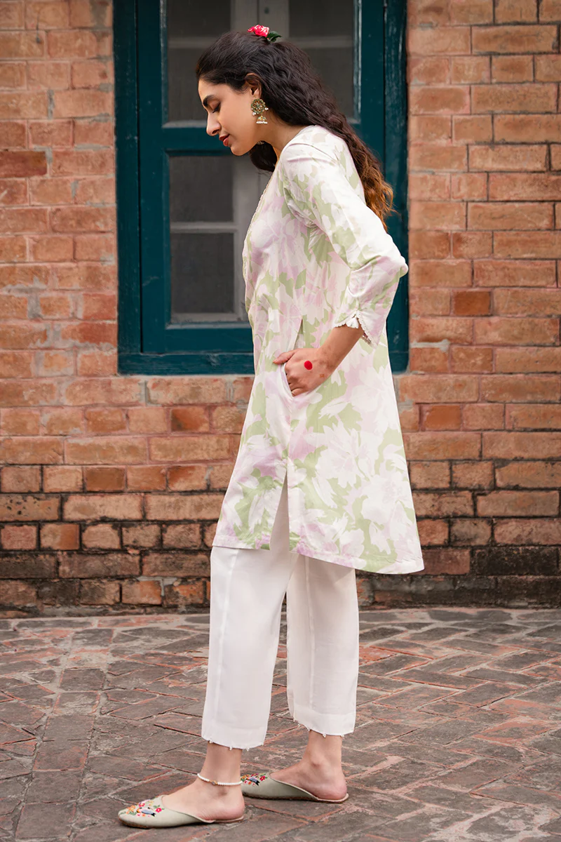 PISTACHIO PINK PRINTED LAWN SHIRT - Image 4