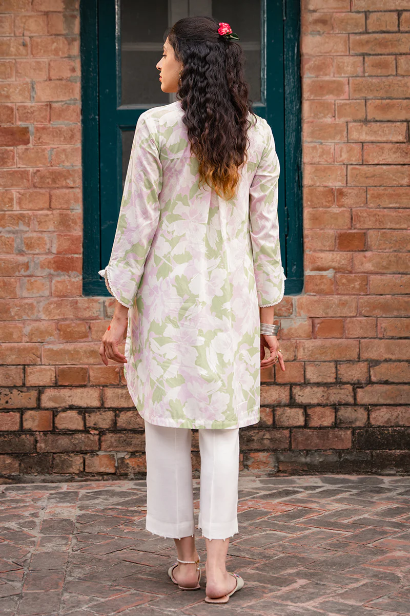 PISTACHIO PINK PRINTED LAWN SHIRT - Image 5