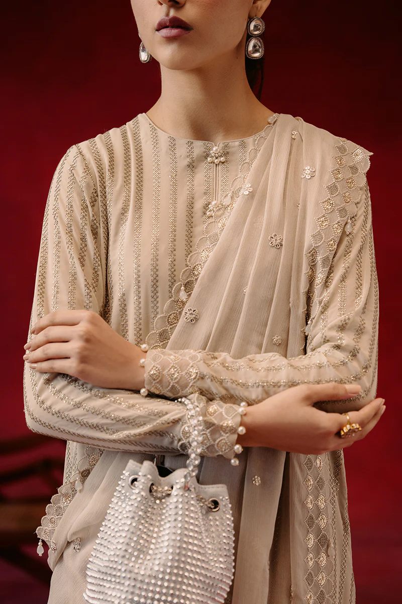PRIMROSE ASH-4 PIECE CHIFFON EMBROIDERED SUIT - Image 2