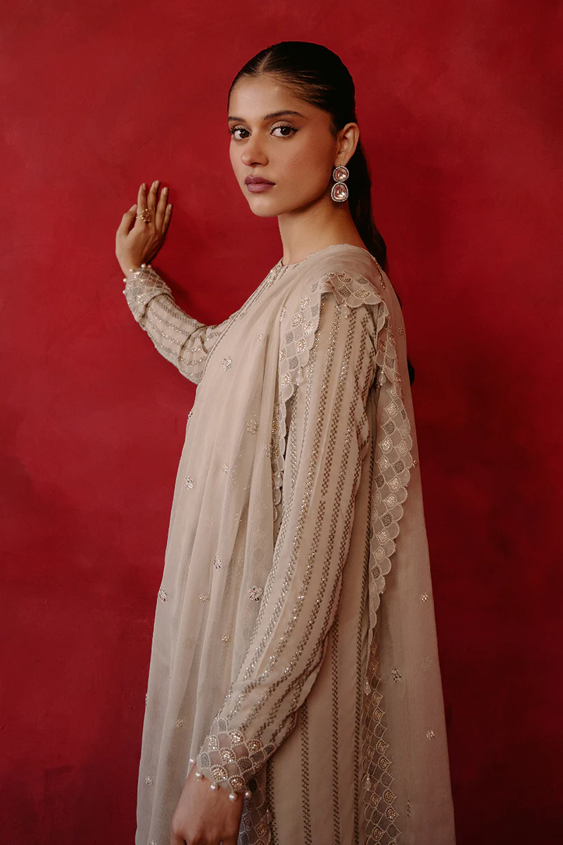 PRIMROSE ASH-4 PIECE CHIFFON EMBROIDERED SUIT - Image 8