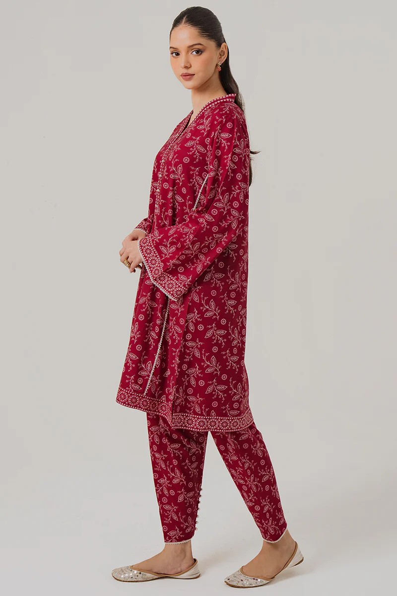 RASPBERRY BLUSH-2 PIECE LINEN PRINTED SUIT - Image 5