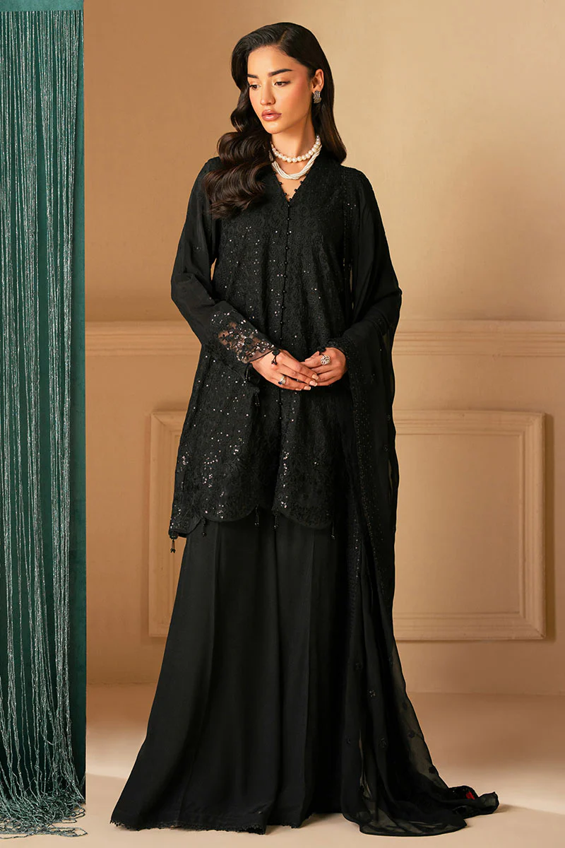 RAVEN HAZE-4 PIECE EMBROIDERED ORGANZA SUIT - Image 5