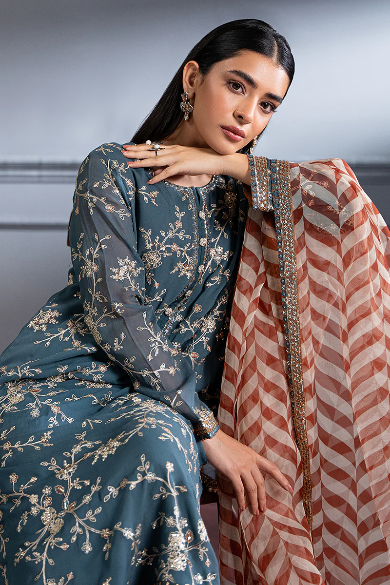 RELIC MESH-2PC (SHIRT & DUPATTA) - Image 8