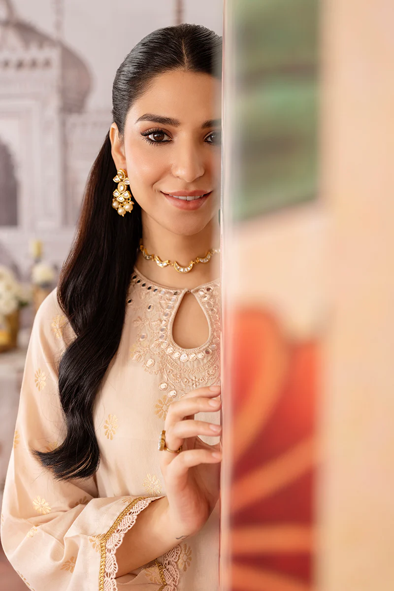 ROSE DUST-3PC COTTON JACQUARD SUIT - Image 4