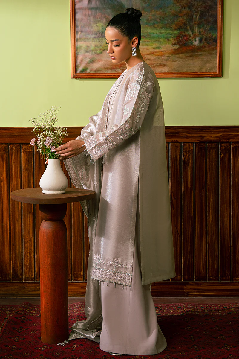 ROSE SHELL-4 PIECE EMBROIDERED ZARI SUIT - Image 8