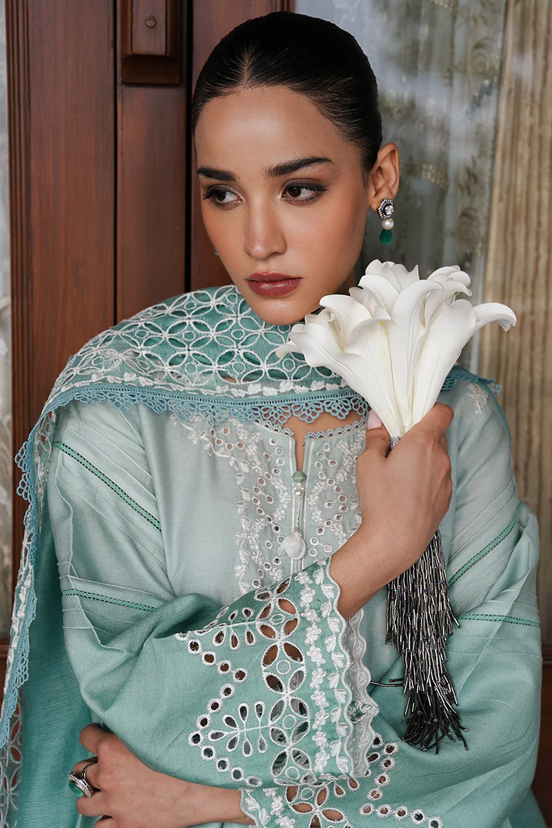 AQUA MELODY-3PC SATIN EMBROIDERED SUIT - Image 3