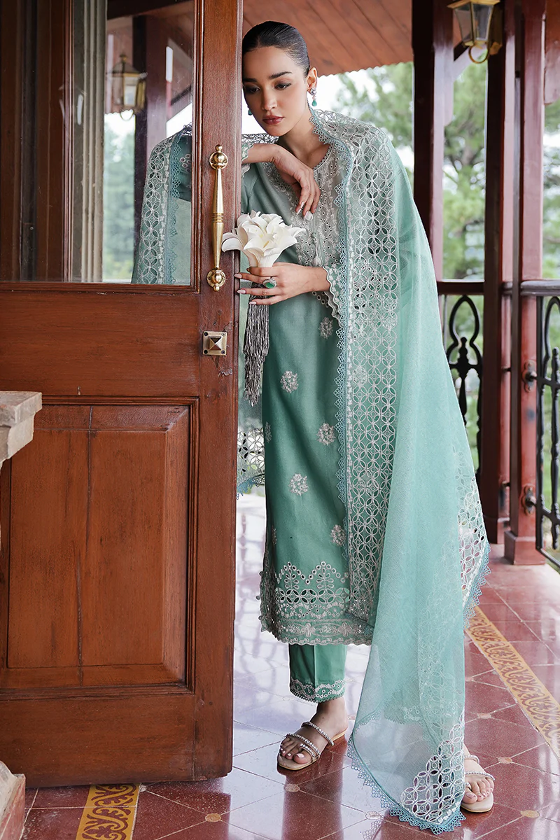 AQUA MELODY-3PC SATIN EMBROIDERED SUIT - Image 8