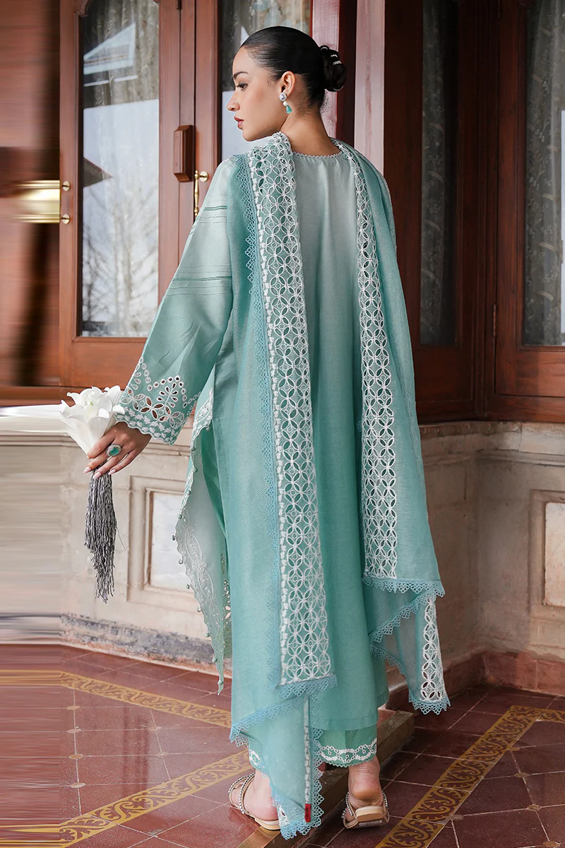 AQUA MELODY-3PC SATIN EMBROIDERED SUIT - Image 9