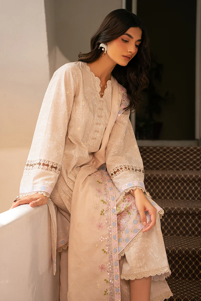 ASHEN AURA-3 PIECE EMBROIDERED LAWN SUIT - Image 6