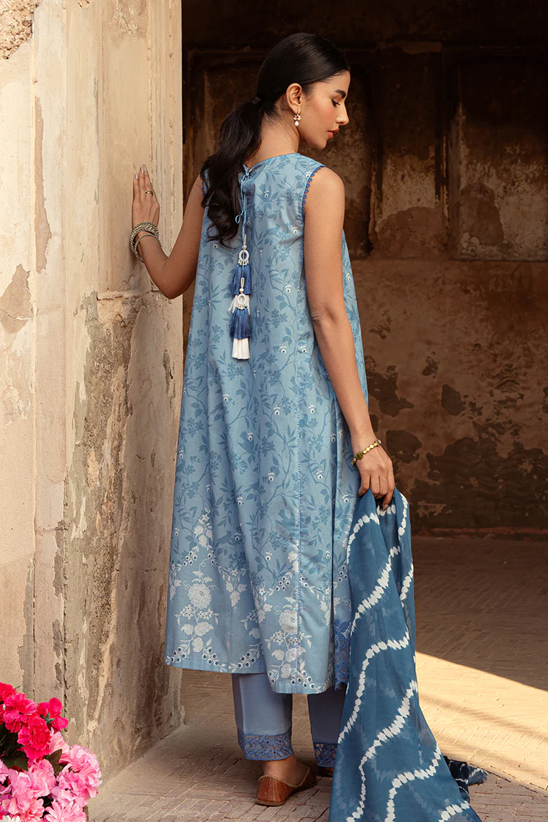 BLUE SAND-3 PIECE LAWN PRINTED SUIT - Image 8