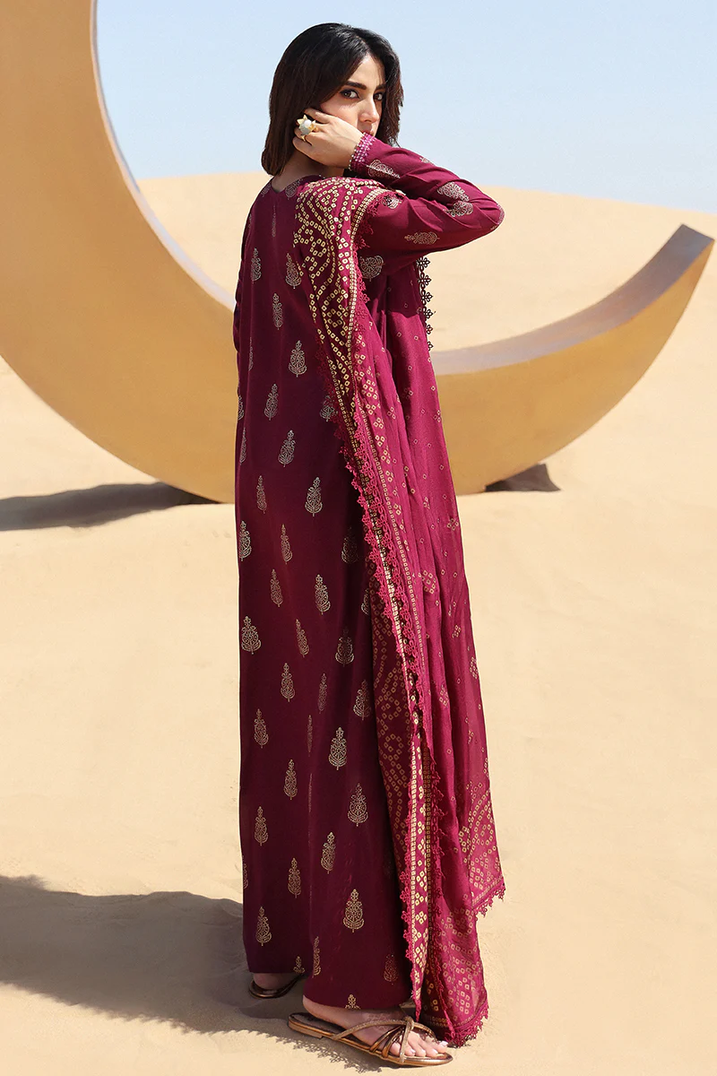 CRIMSON AURA-3 PIECE COTTON JACQUARD SUIT - Image 6