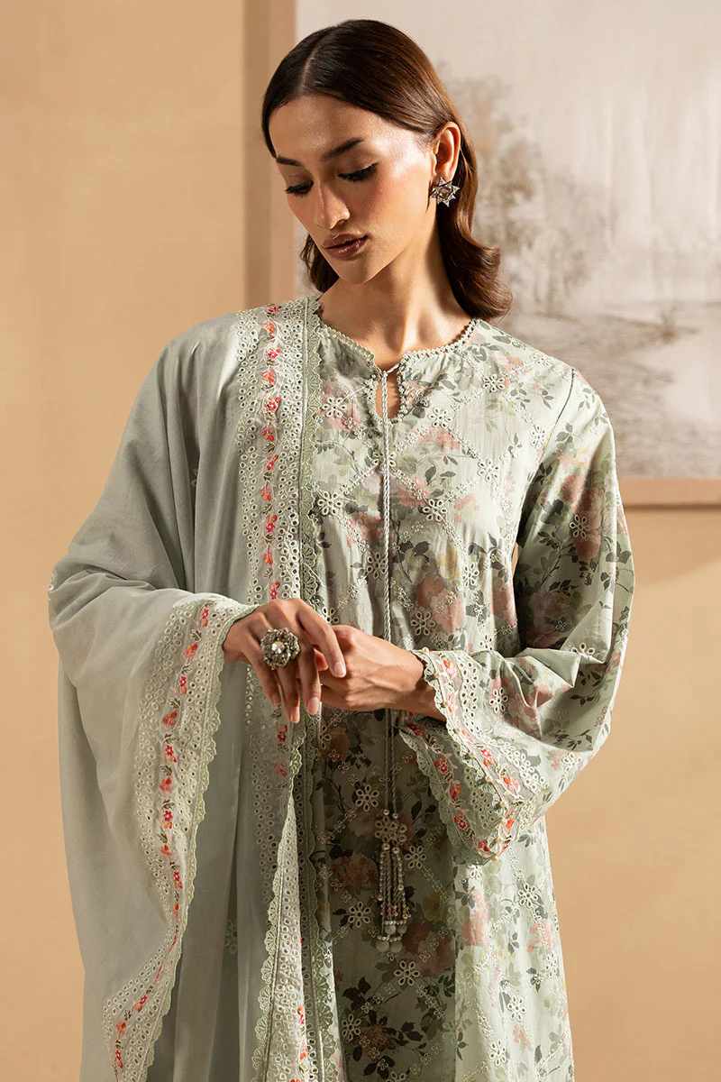 DEWY MEADOW- 3PC EMBROIDERED LAWN SUIT - Image 3