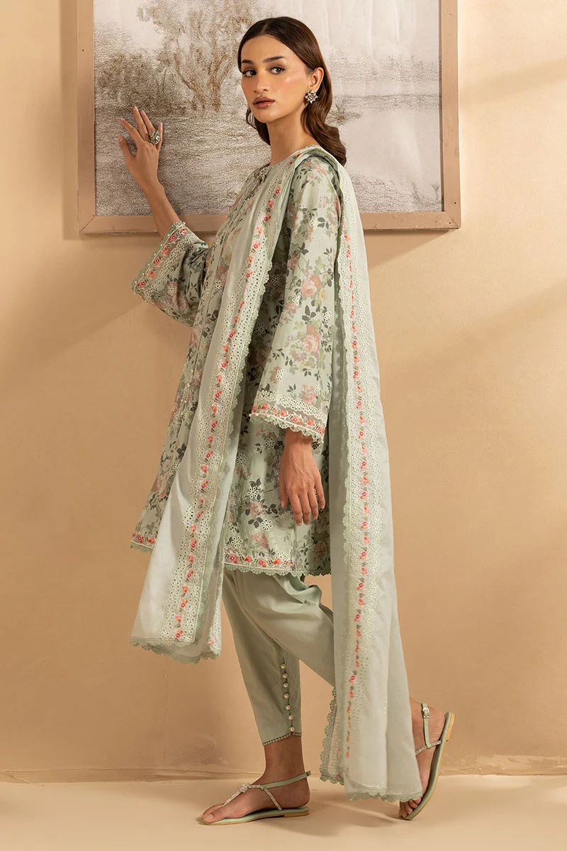 DEWY MEADOW- 3PC EMBROIDERED LAWN SUIT - Image 4