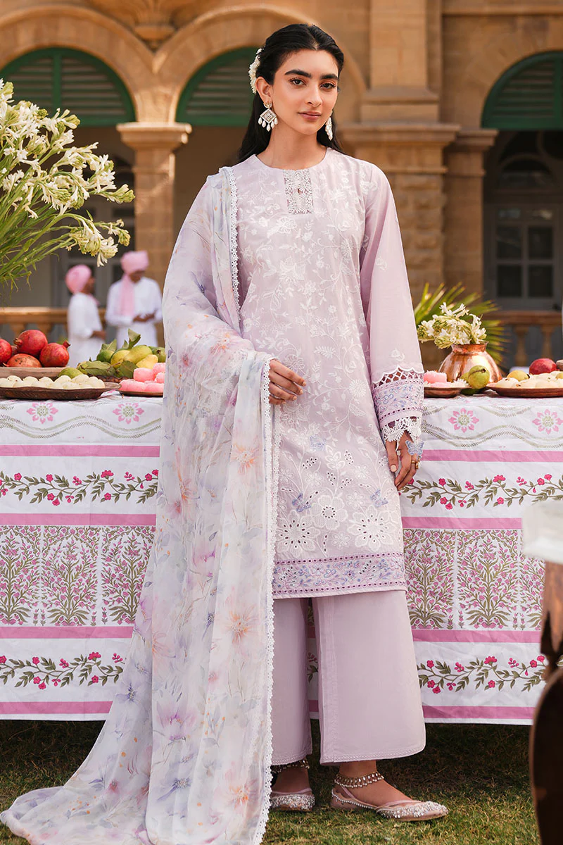 DUSKY LAVENDER-3 PC EMBROIDERED LAWN SUIT - Image 4