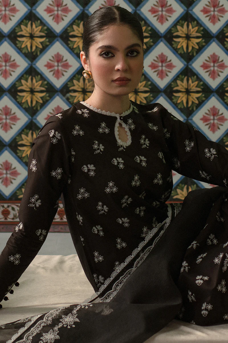 DUSKY SABLE-3 PIECE CHIKANKARI SUIT - Image 3
