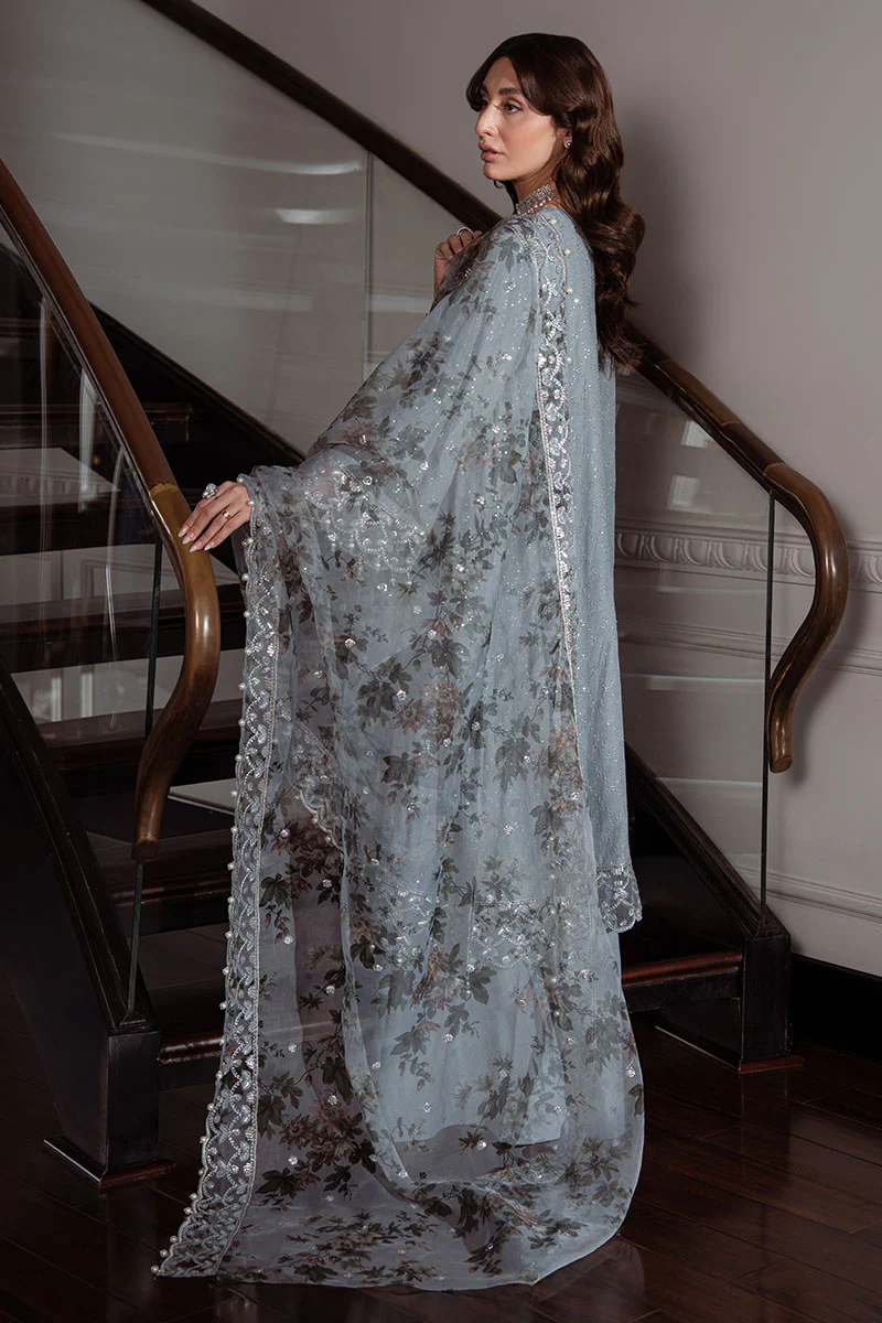 DUSKY SMOKE-3PC SILK EMBROIDERED SUIT - Image 7