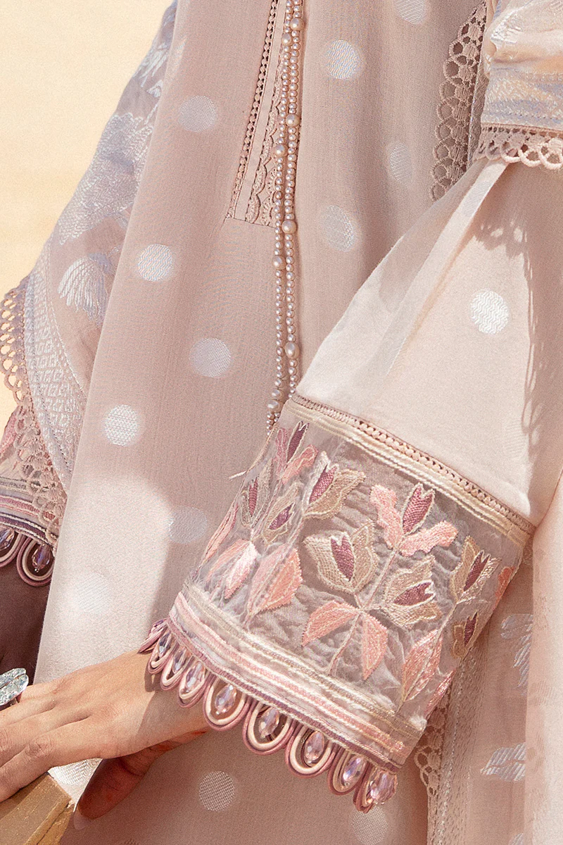 DUSTY ROSE-3 PIECE COTTON JACQUARD SUIT - Image 2