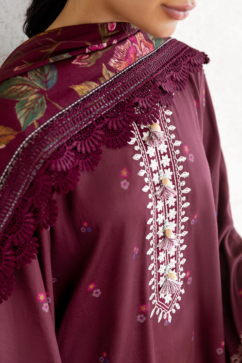 FLORAL MUSE-3PC SATIN PRINTED SUIT - Image 2