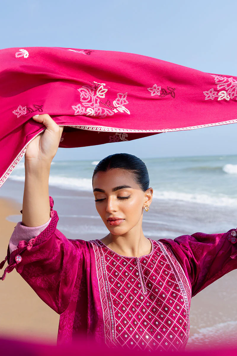 FLORID ZEAL-3PC SATIN PRINTED SUIT - Image 2