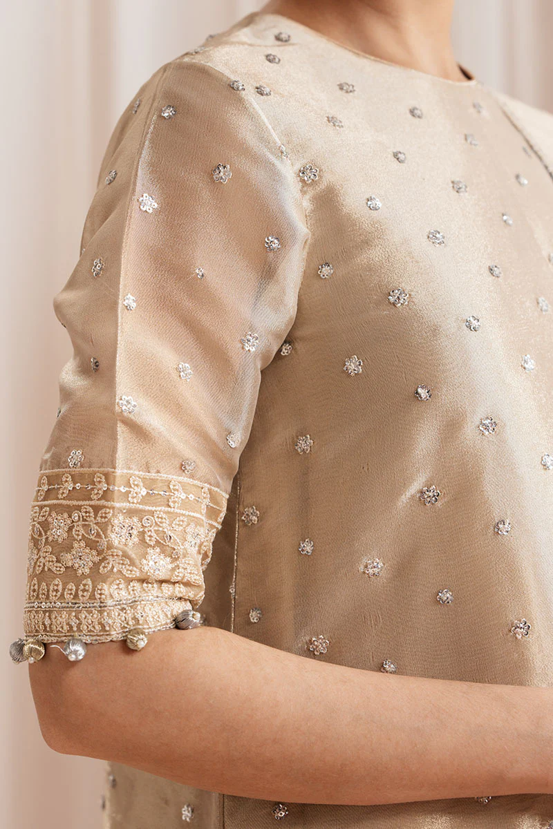 GILDED GLOW-4 PIECE EMBROIDERED SILK SUIT - Image 4