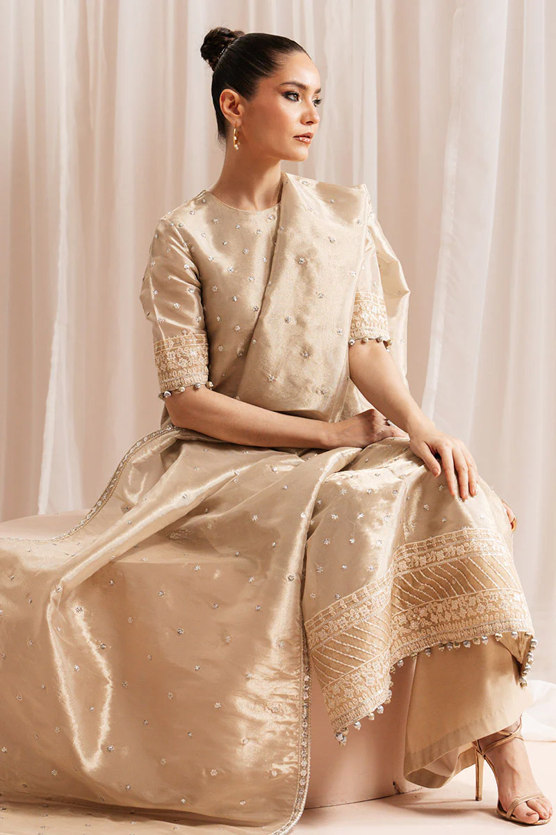 GILDED GLOW-4 PIECE EMBROIDERED SILK SUIT - Image 5
