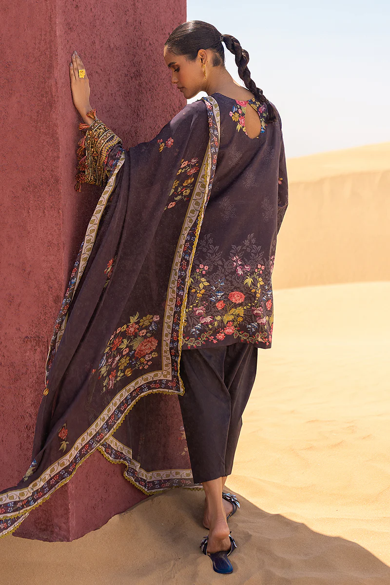 GRAVEL ASH-3 PIECE PRINTED LAWN SUIT - Image 6