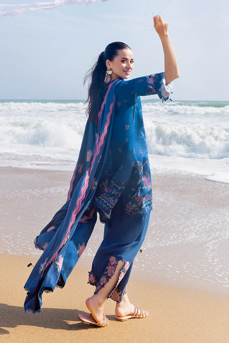 INK BLOOM-3PC SATIN PRINTED SUIT - Image 3