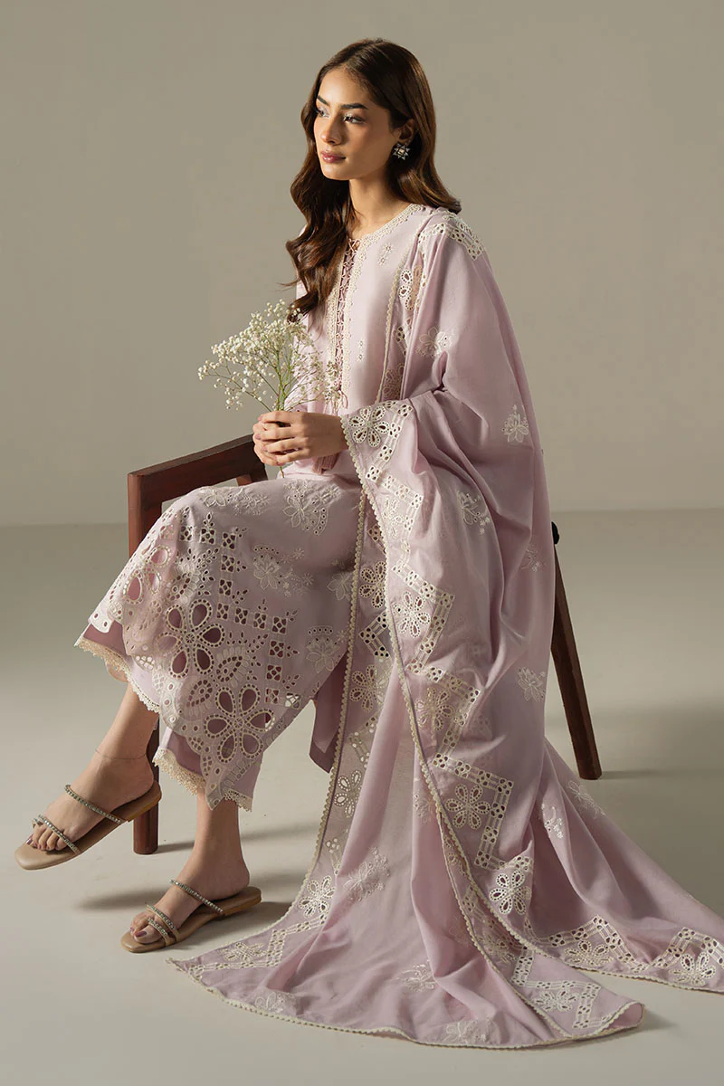 LILAC BLOOM-3PC CHIKANKARI SUIT - Image 3