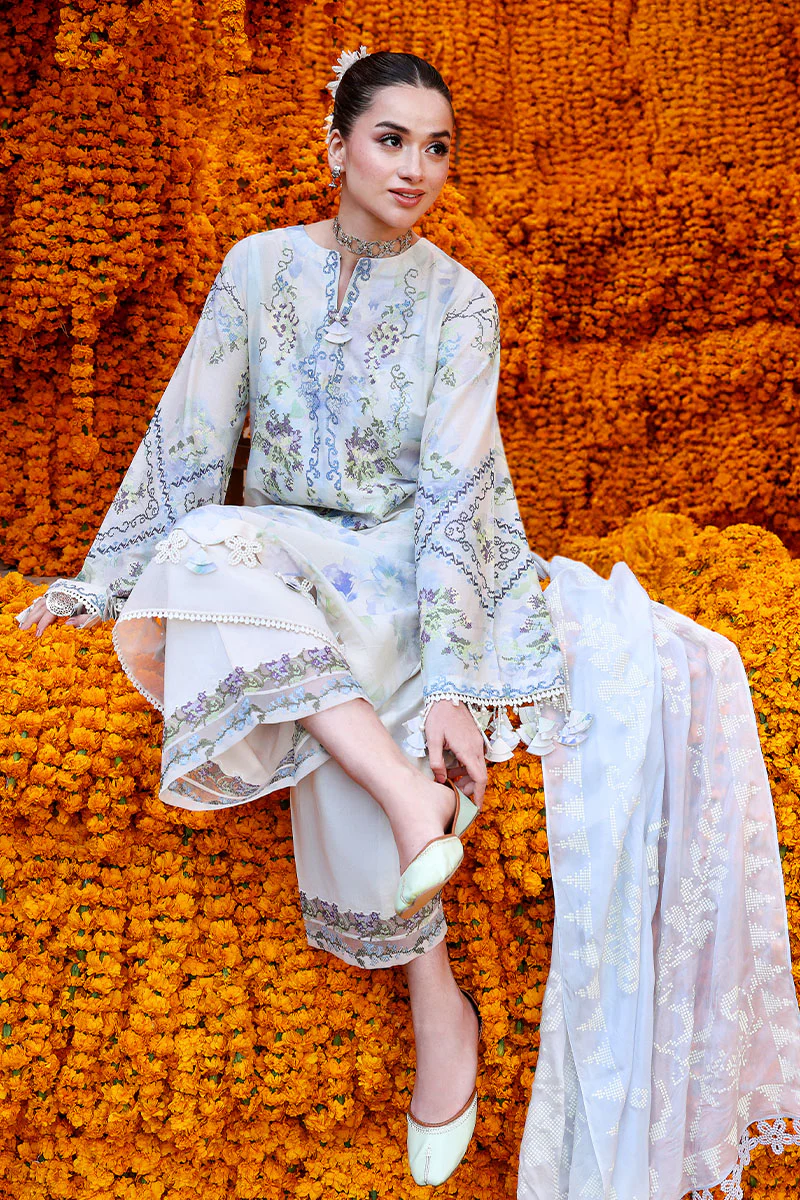 LILAC WHISPER-3PC PRINTED & EMBROIDERED LAWN SUIT - Image 4