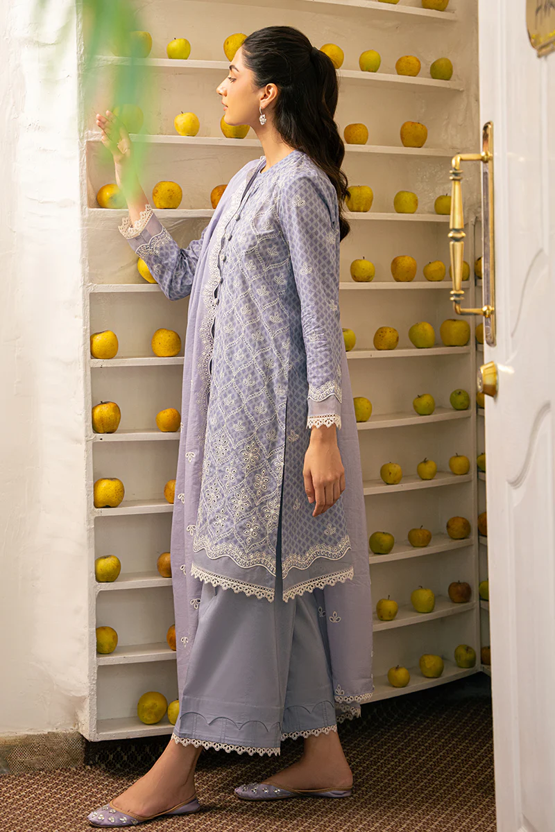 LILAC WHISPER-3 PIECE EMBROIDERED LAWN SUIT - Image 5