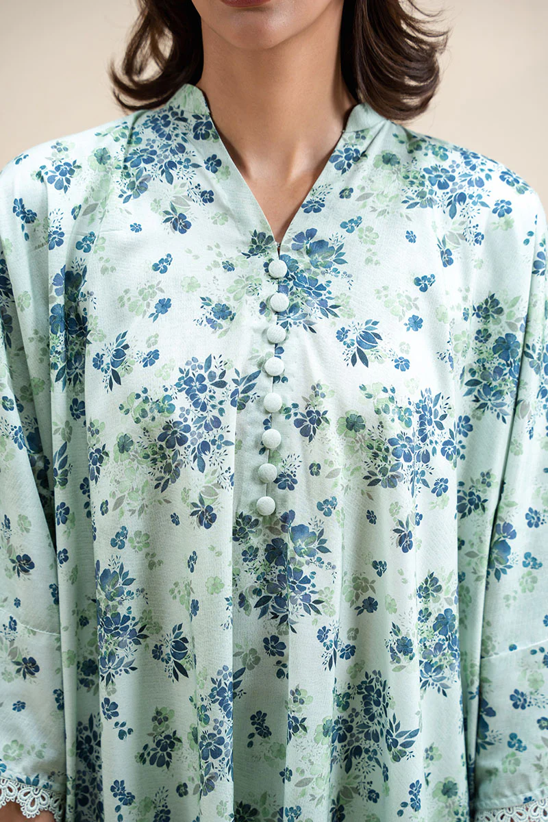 MINT FROST-2 PC PRNTED LINEN SUIT - Image 2