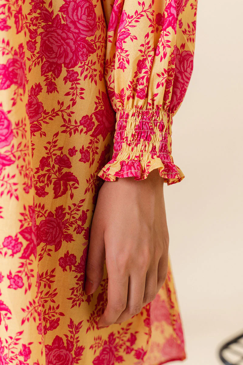 MISTED YELLOW-3 PIECE PRINTED LAWN SUIT - Image 3