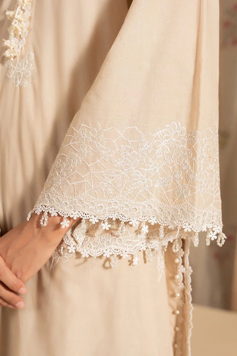 MOONLIT BEIGE- 3PC EMBROIDERED LAWN SUIT - Image 2