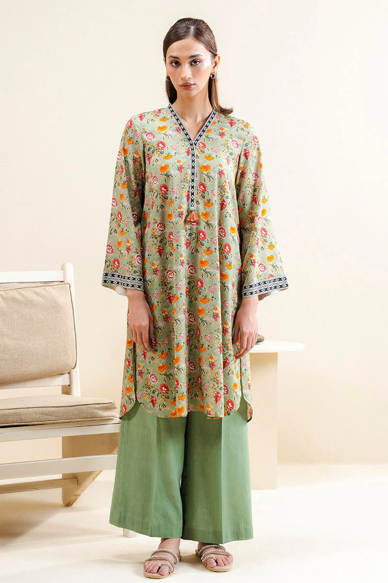 MUTED ROSE-2 PC PRINTED LINEN SUIT - Image 4