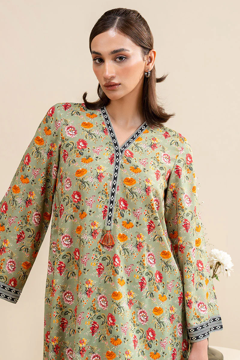 MUTED ROSE-2 PC PRINTED LINEN SUIT - Image 7