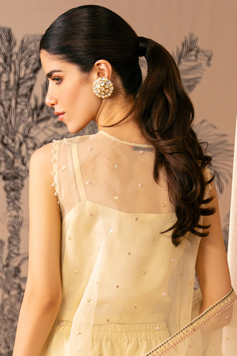 OPAL GLOW-4 PIECE EMBROIDERED ORGANZA SUIT - Image 3