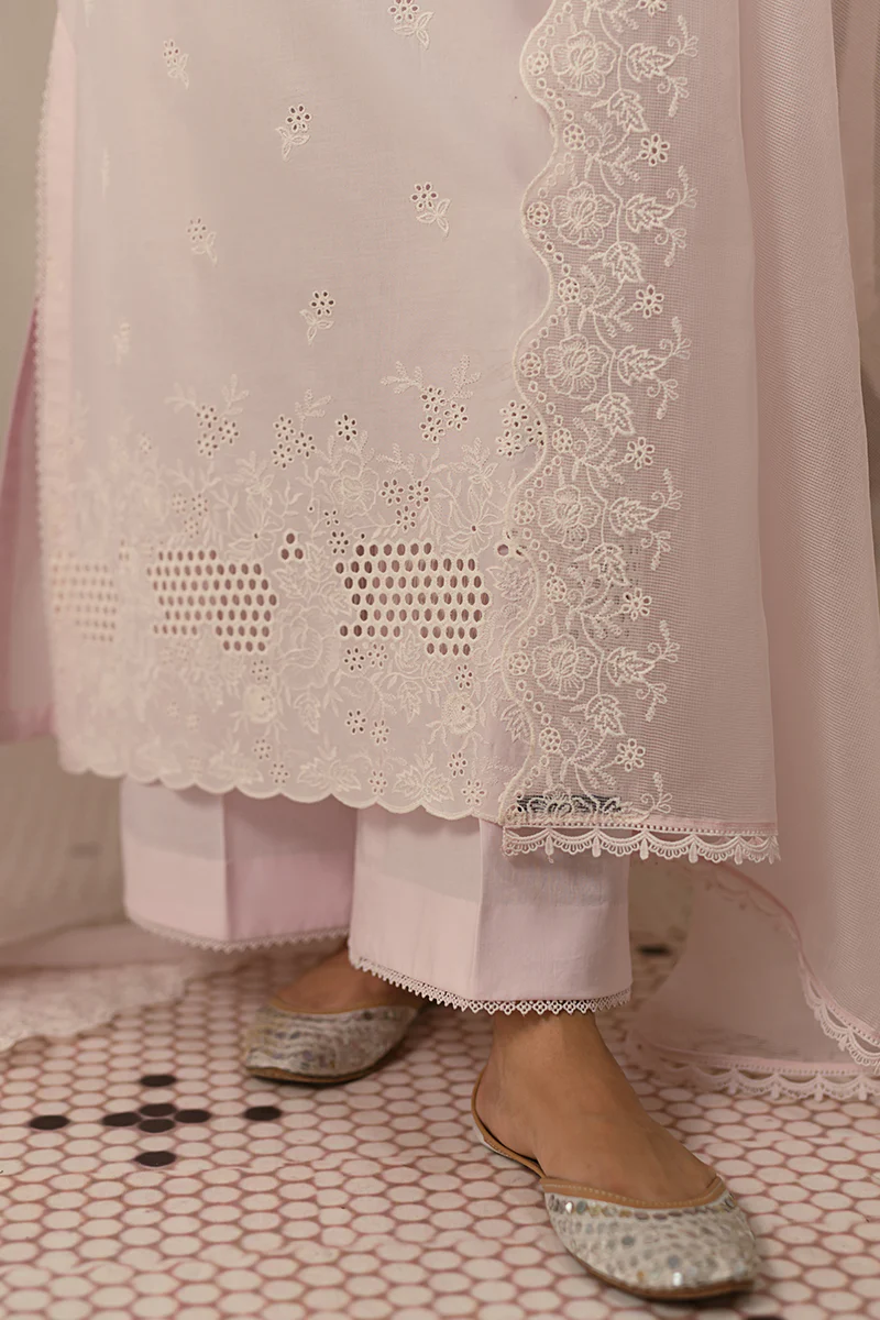 PALE LILAC-3 PC CHIKANKARI SUIT - Image 2